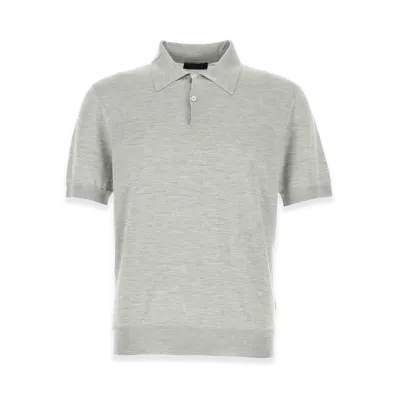 PRADA Silk Polo Shirt "Grey"