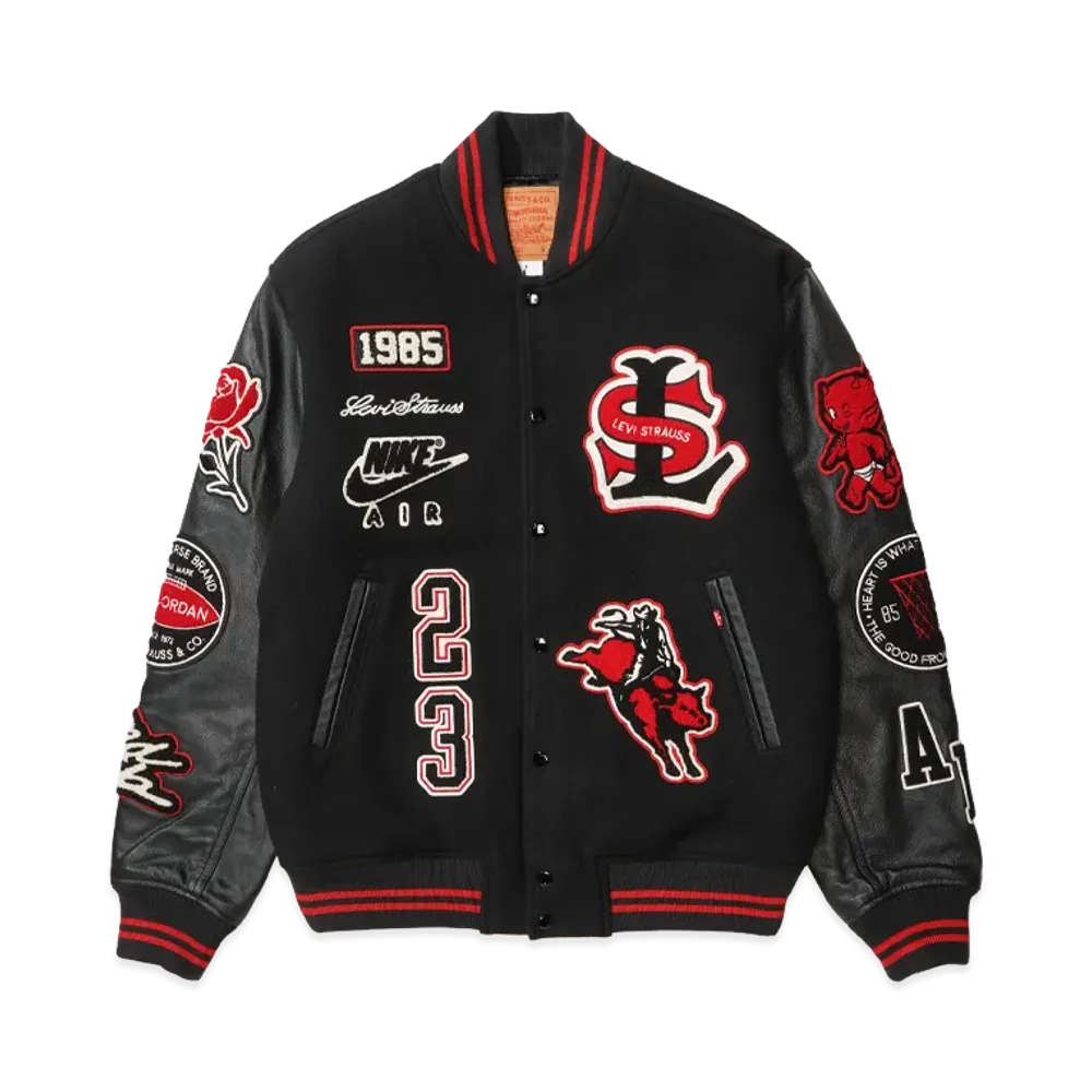 Nike Jordan x Levi's Varsity Jacket "Black/Red"