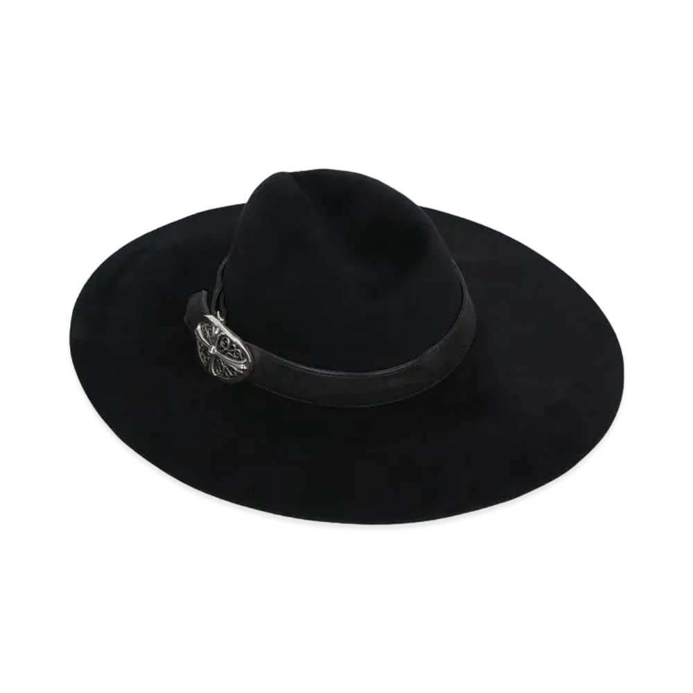 Chrome Hearts Fedora Classic Oval Leather Band Hat "Black"