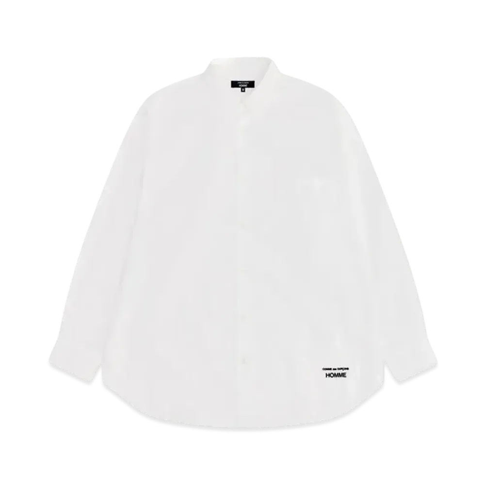 COMME des GARCONS HOMME Cotton Oxford Shirts "White/Black Embroider"