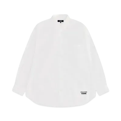 COMME des GARCONS HOMME Cotton Oxford Shirts "White/Black Embroider"
