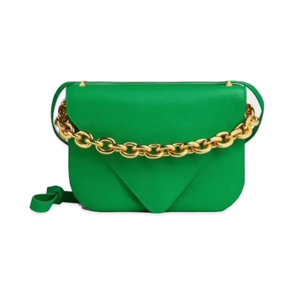 Bottega Veneta Mount Leather Medium Shoulder Bag "Parakeet"