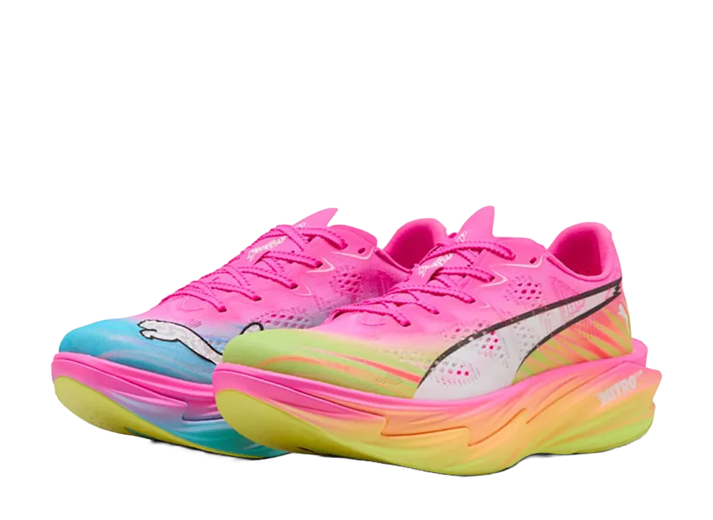 Puma Women's Deviate Nitro Elite 4 Showtime Pack "Poison Pink/Yellow Alert/Bright Aqua/Sun Stream"