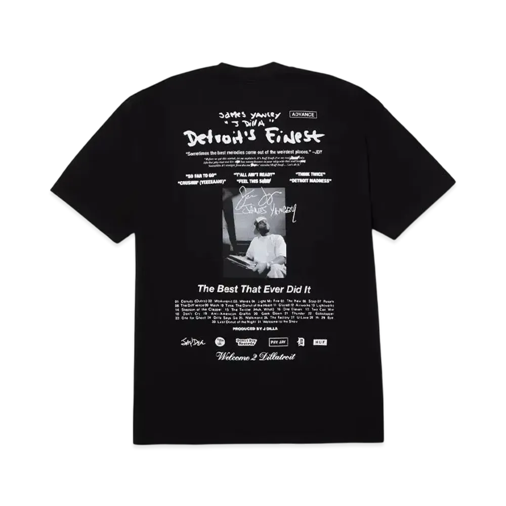 HUF x J Dilla Detroit Finest S/S Tee "Black"