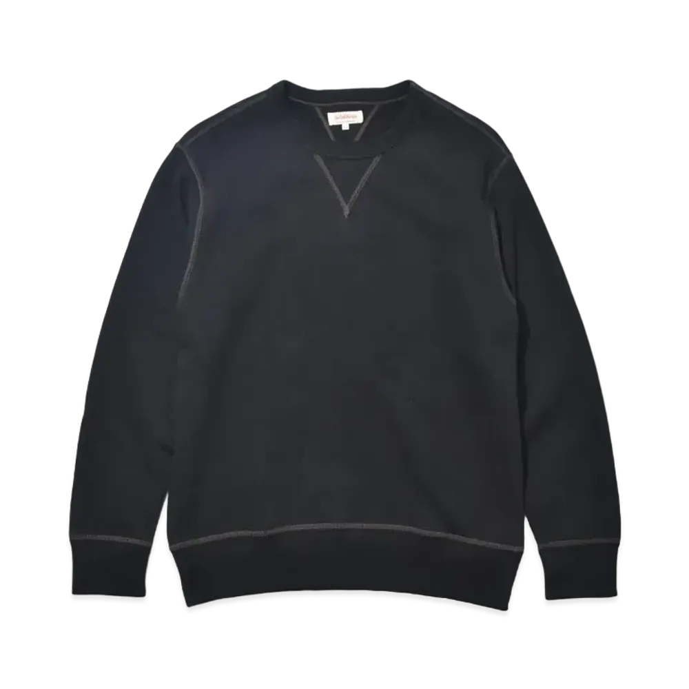 THE REAL McCOY'S 10 Oz. Loopwheel Crewneck Sweatshirt "Black"