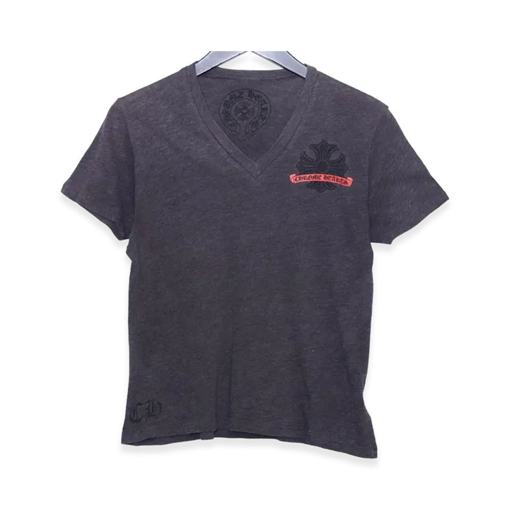 Chrome Hearts Old Horseshoe CH Plus V-Neck T-Shirt "Gray"