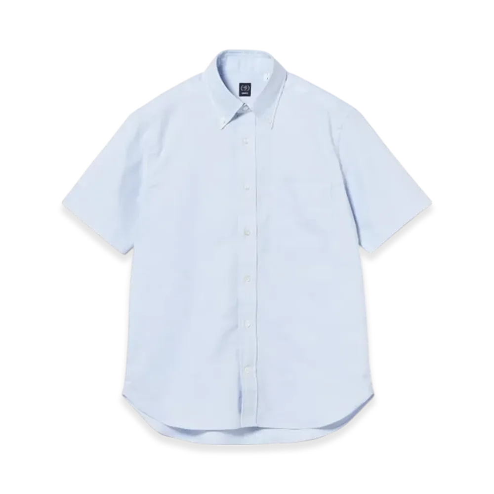 BEAMS Coolmax Oxford Short Sleeve Button Down Shirt "Sax"