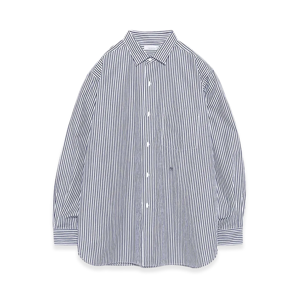 nanamica Regular Collar Wind Shirt "WhitexNavy"