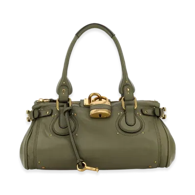 Chloe Women's Leather Paddington Handbag "Army Green"