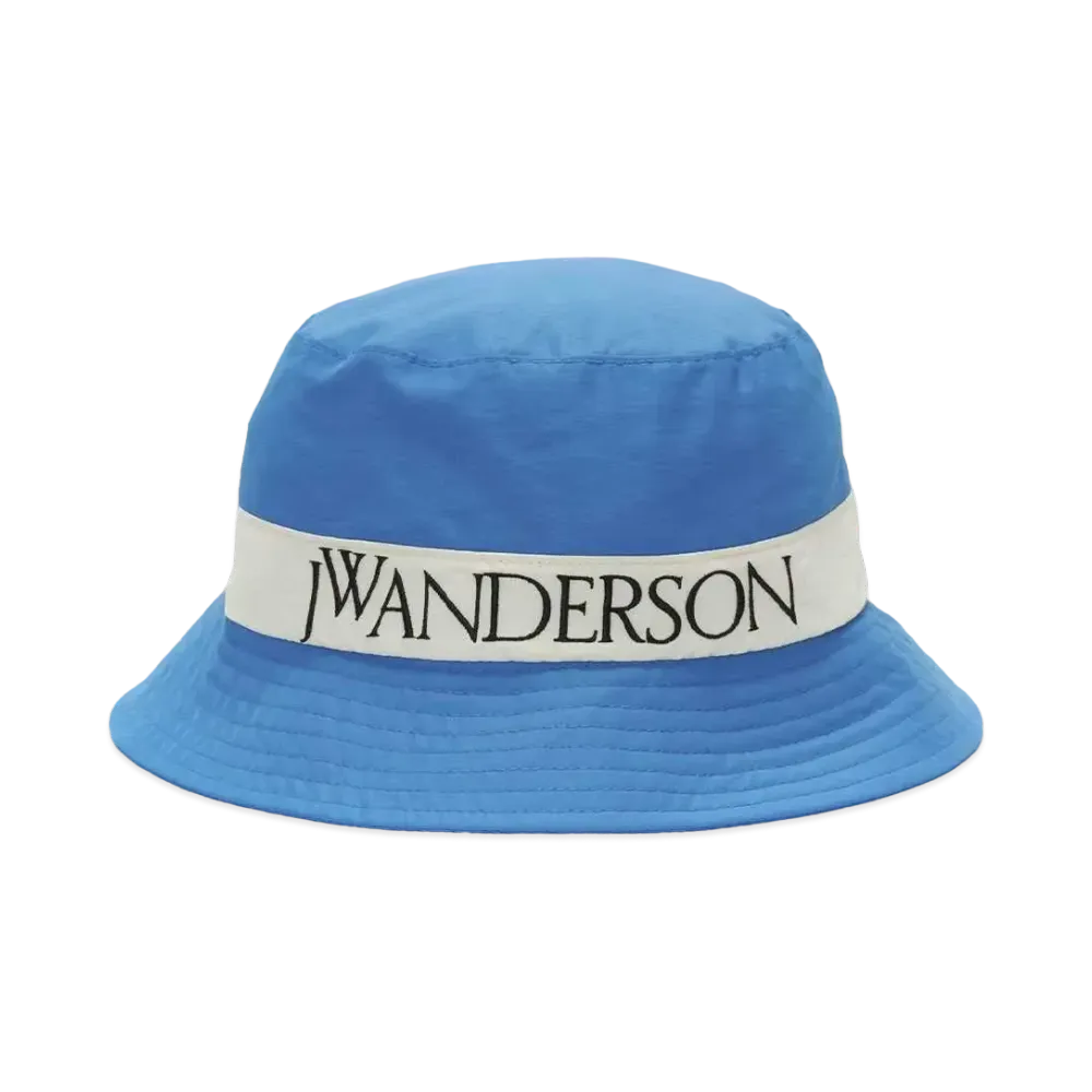 JW ANDERSON Bucket Hat With Logo "White/Blue"