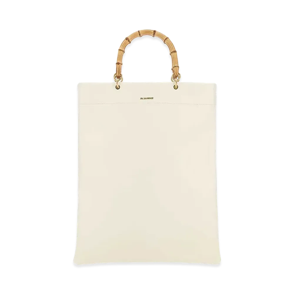 Jil Sander Women's Ivory Leather Medium Shopping Bag "White"