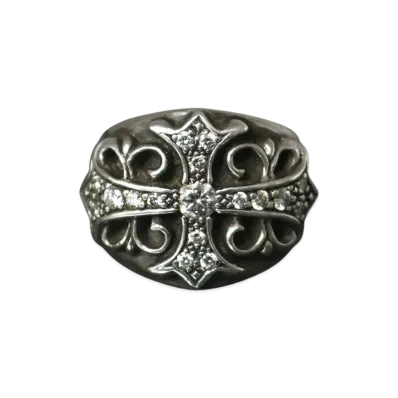 Chrome Hearts SV925 Keeper Ring with Pave Diamond "Silver"