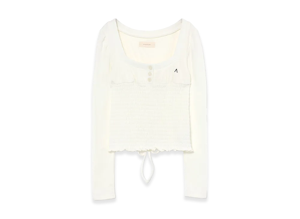 ANDMARY Women's Tia Shirring Tops "White"