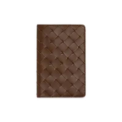 Bottega Veneta Intrecciato Small Note Cover "Brownie"