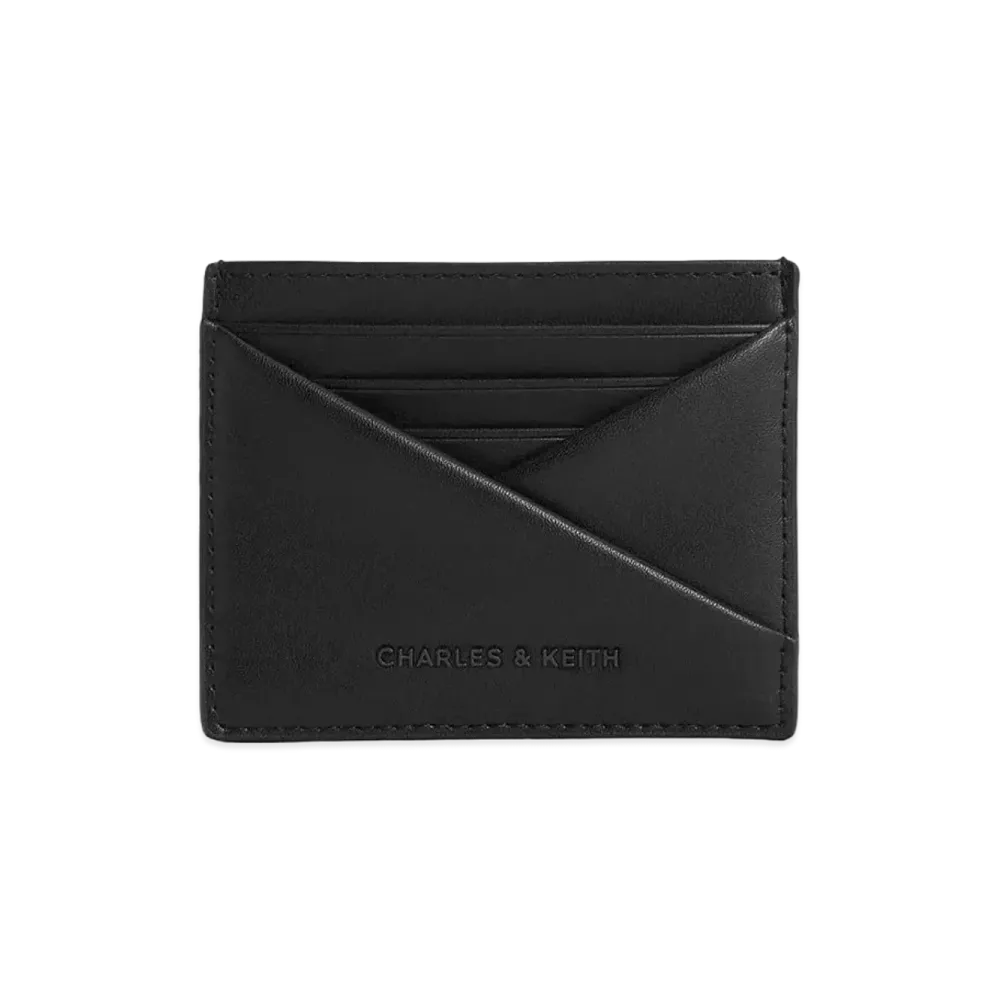 CHARLES & KEITH Midori Geometric Card Holder "JetBlack"