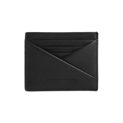 CHARLES & KEITH Midori Geometric Card Holder "JetBlack"
