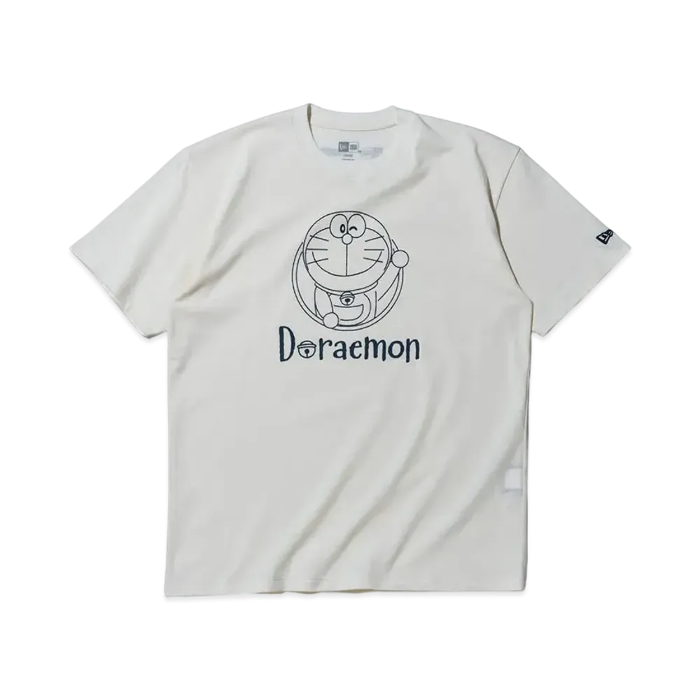 NEW ERA x Doraemon Short Sleeve Cotton T-Shirt Doraemon Drawing Off White Regular Fit "Off White"