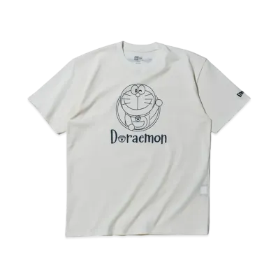 NEW ERA x Doraemon Short Sleeve Cotton T-Shirt Doraemon Drawing Off White Regular Fit "Off White"