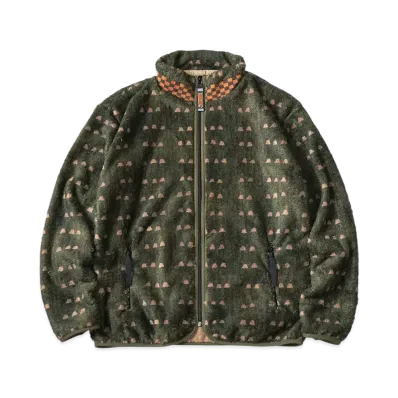 KAPITAL Tsume Shobu Pattern Fleece Zip Blouson "Khaki"
