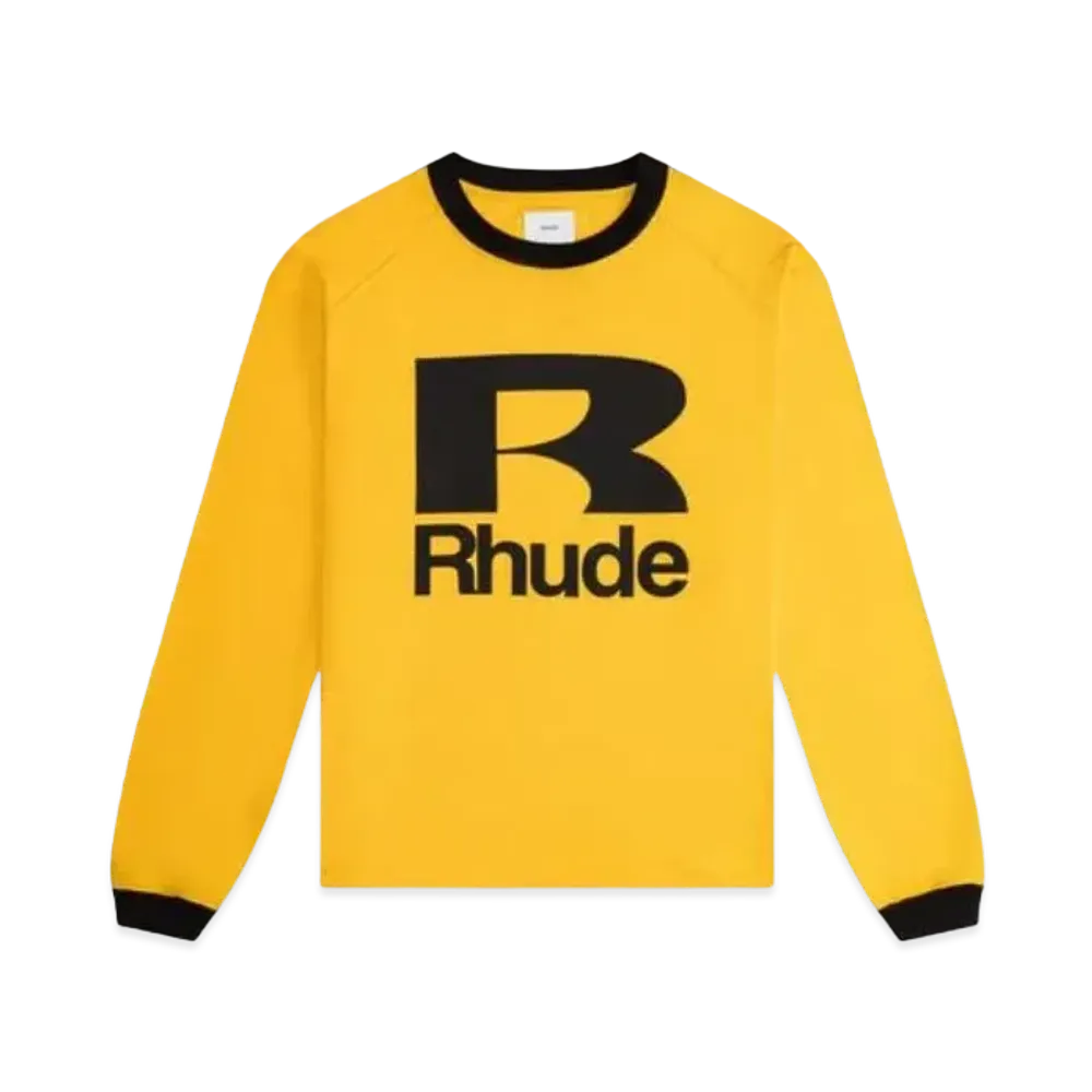 RHUDE Petrol LS Tee "Yellow Green"