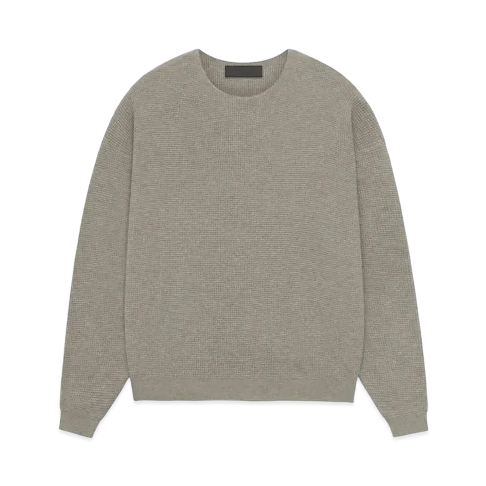 FEAR OF GOD ESSENTIALS Waffle Crewneck Sweater "Heather Gray"
