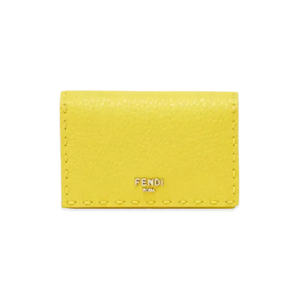 FENDI Peekaboo Selleria Card Case "Yellow"