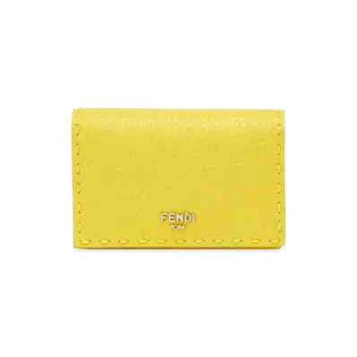 FENDI Peekaboo Selleria Card Case "Yellow"