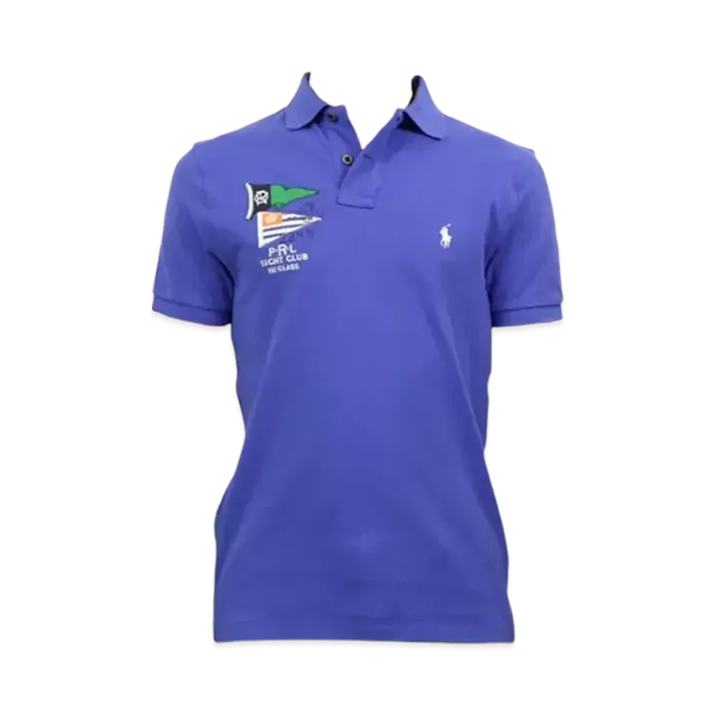 Polo Ralph Lauren Flag Custom Fit Cotton Mesh Polo "Blue"