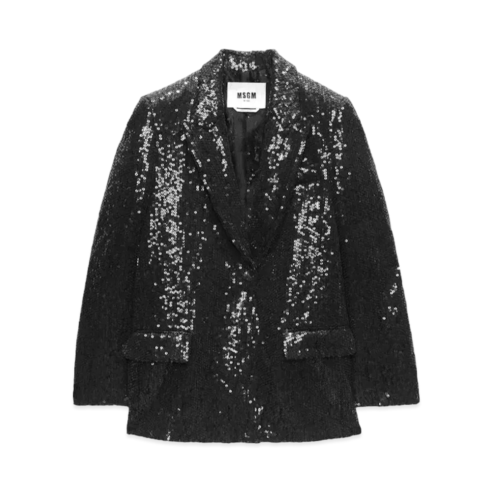 MSGM Sequined Fabric Jacket "Black"
