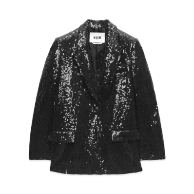 MSGM Sequined Fabric Jacket "Black"