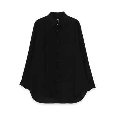 Ground Y Switching Material Front Panal Long Black Shirt "Black"