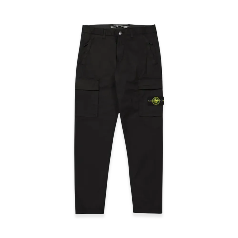 Stone Island 32310 Cotton Gabardine Garment Dyed Cargo Pants - 22FW "Black"