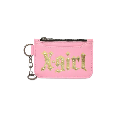 X-Girl Women's Foil Print Card Case "Light Pink"