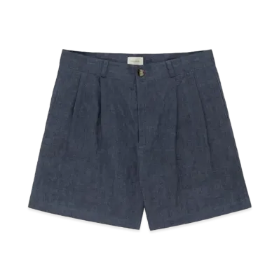 Aime Leon Dore Double Pleated Linen Short "Navy"
