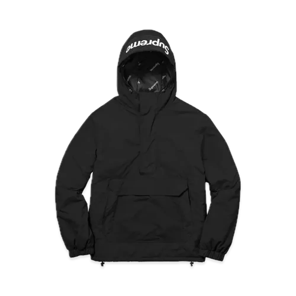Supreme Hooded Logo Half Zip Pullover "Black"