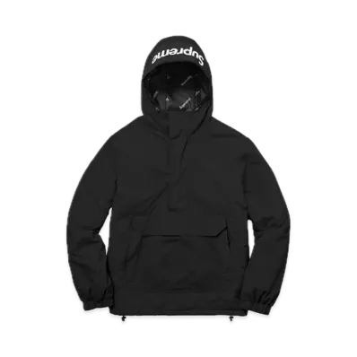 Supreme Hooded Logo Half Zip Pullover "Black"