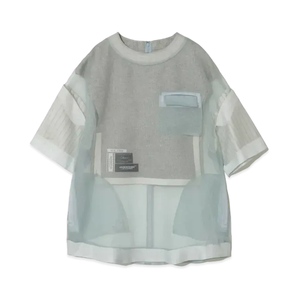 UNDERCOVER Silk Organdy Pullover Shirt "Light Blue"