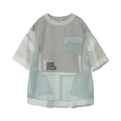 UNDERCOVER Silk Organdy Pullover Shirt "Light Blue"
