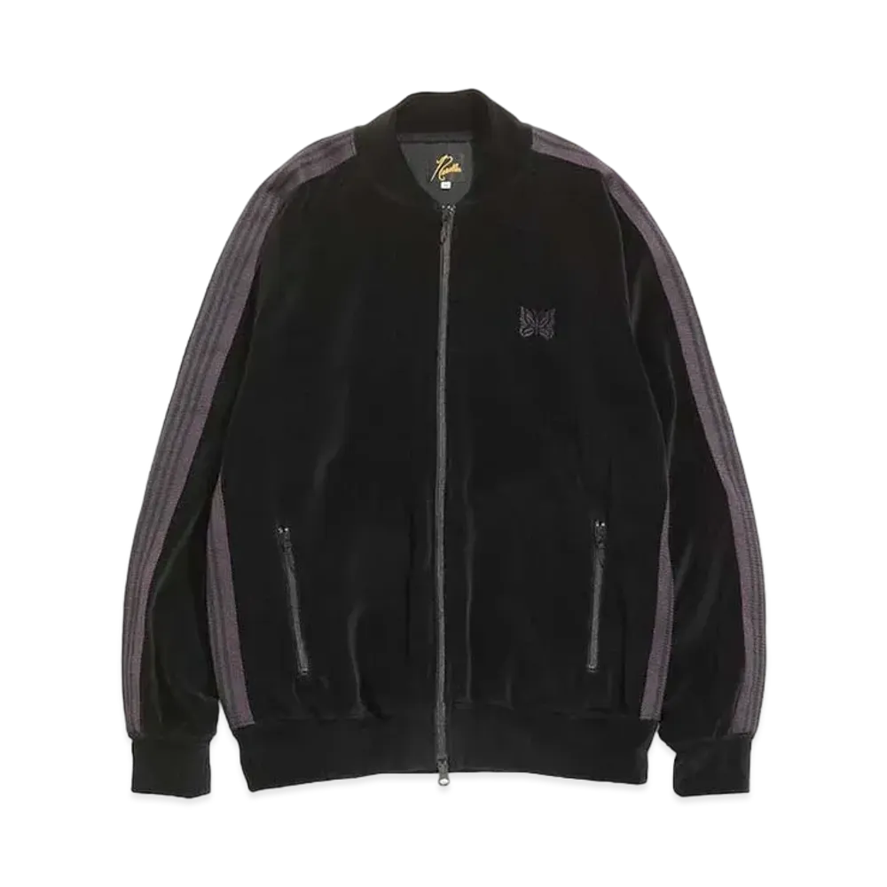 Needles R.C. TRACK JACKET - C/PE VELOUR "Black"