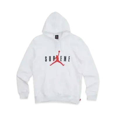 Supreme x Nike Air Jordan Hooded Sweatshirt "White"
