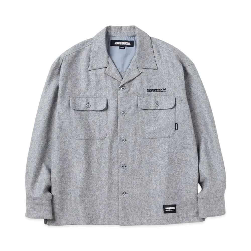 NEIGHBORHOOD Wool Open Collar Shirt LS "Gray"