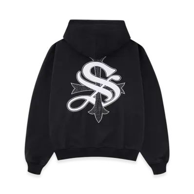 SUPPLIER Lightweight Cross Zip Hoodie "Black"