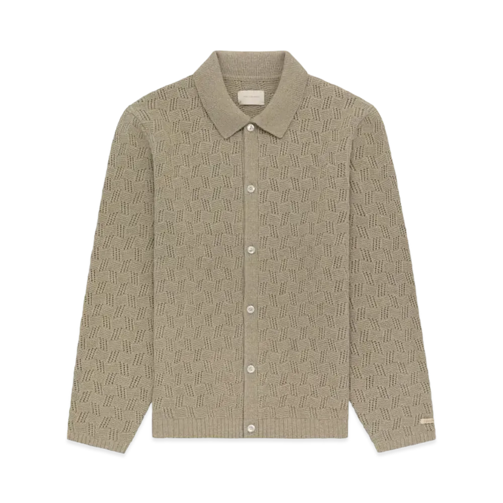 Aime Leon Dore Jacquard Polo Cardigan "Green"