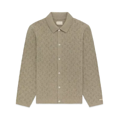 Aime Leon Dore Jacquard Polo Cardigan "Green"