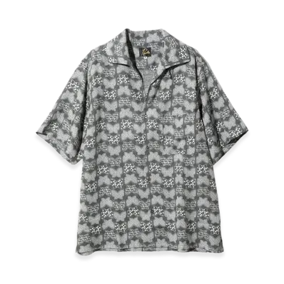 NEEDLES Short Sleeve Italian Collar Shirt - Papillon Print "Black"