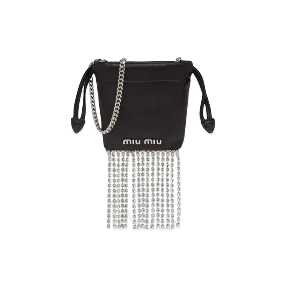 MIU MIU Shoulder Strap With Nappa Leather Trick "Black"