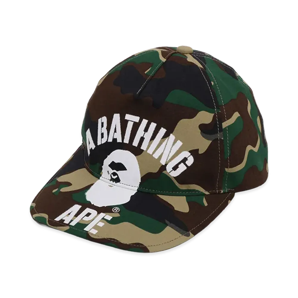 A BATHING APE Glitch Woodland Camo Cap "Green"