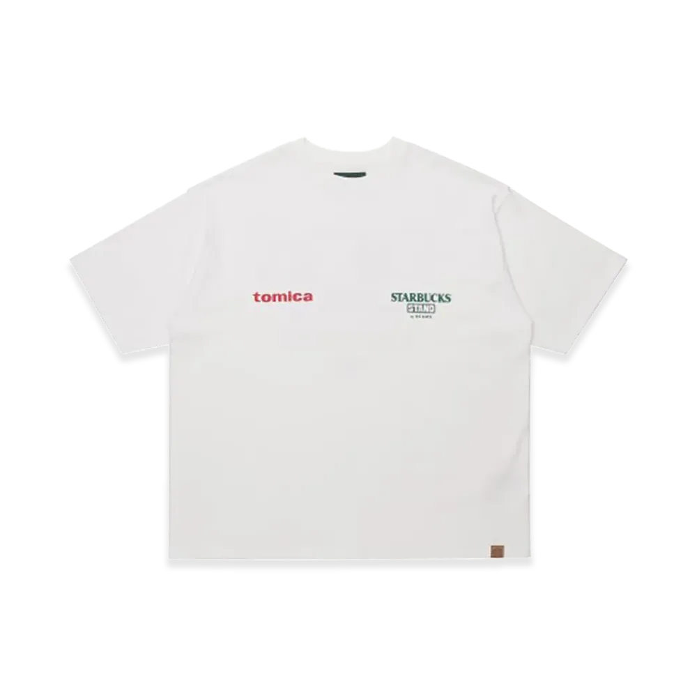STARBUCKS STAND by BEAMS TOMICA Truck Print T-Shirt B "White"
