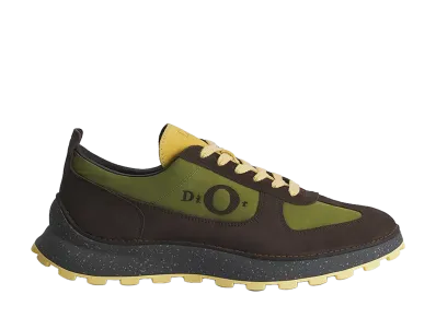 Dior Squash Sneaker Suede Calfskin and Technical Fabric "Brown/Yellow/Green"
