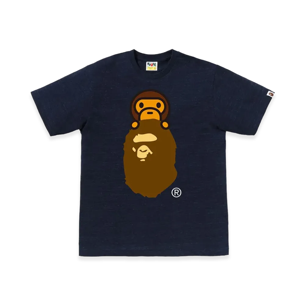 A BATHING APE Milo On Ape Head Tee "Navy"